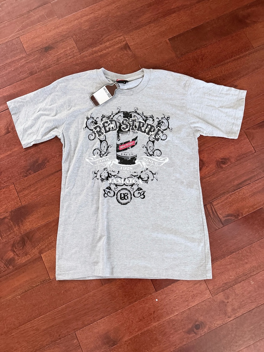 Red Stripe Jamaican Lager Graphic Crewneck T-Shirt - Light Gray